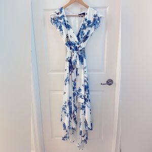 Lulus French Countryside White Floral Print High-Low Dress